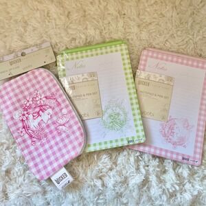 Yoobi Wicked Katie Kime Pencil Case & Notepad Pen Sets Pink Green Gingham Witchy